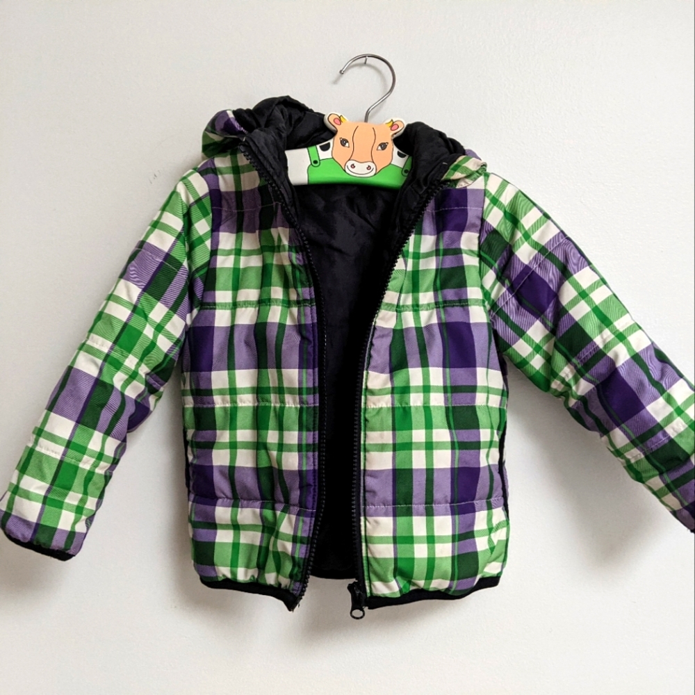 Japan made kids plaid hooded jacket, 2T